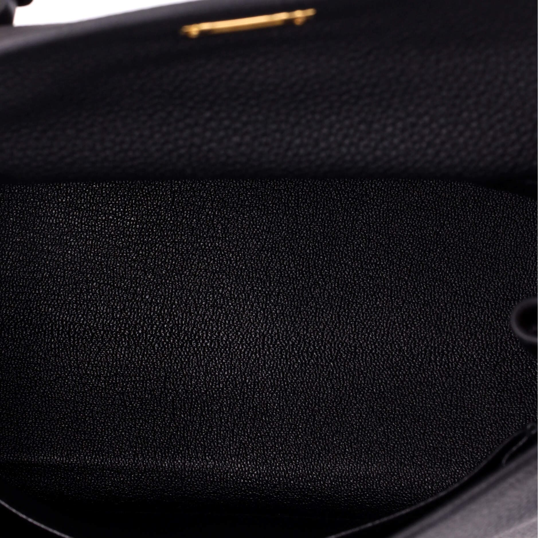 Pre-Owned Hermes Kelly Handbag Black Togo with Gold Hardware 25, Alternate, color, Noir