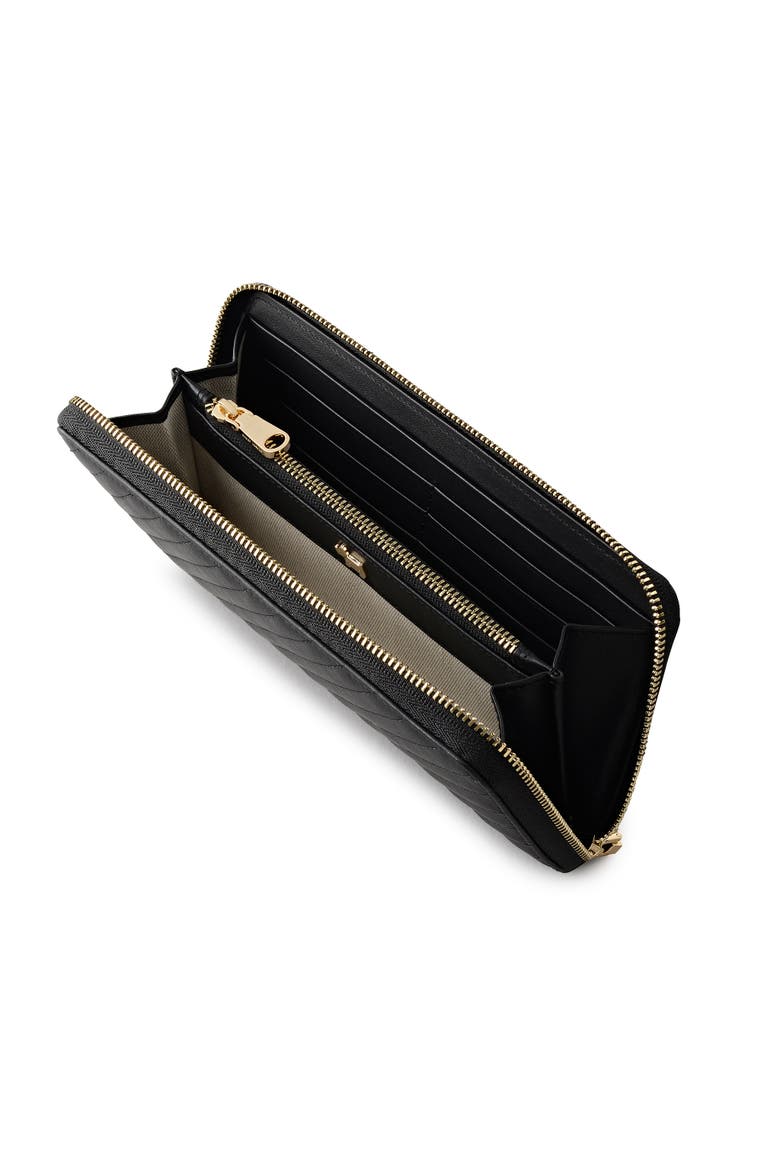 Dukes Place - Quilt Large Zip Around Wallet, Alternate, color, Black