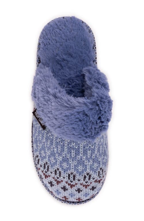 Muk Luks Frida Faux Fur Lined Scuff Slipper In Blue
