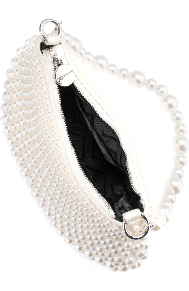 Olga Berg Pia Faux Pearl Croissant Bag, Alternate, color, Pearl