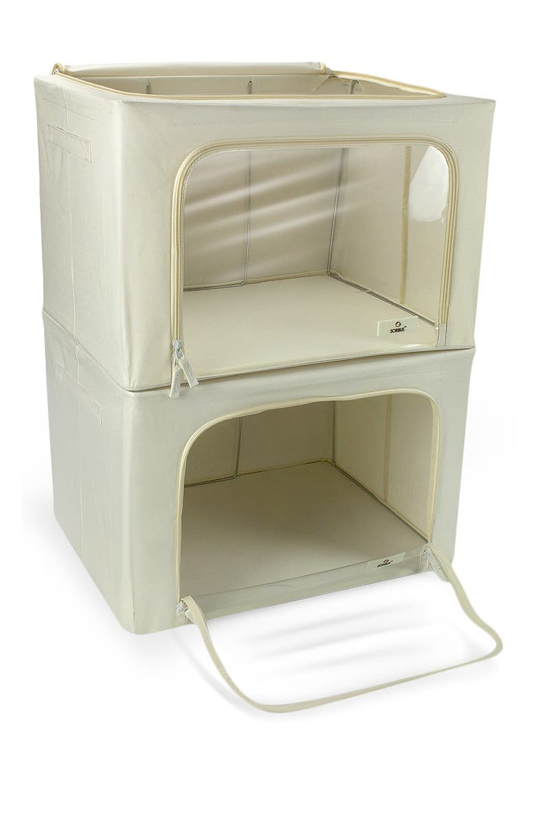SORBUS Beige Windowed Storage Box - Set of 2, Alternate, color, 