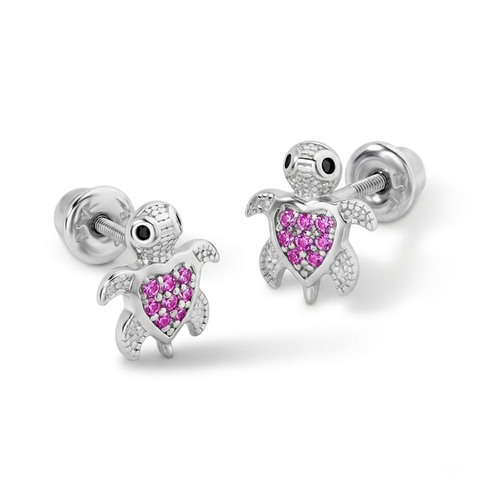 Cubic Zirconia Turtle Earrings