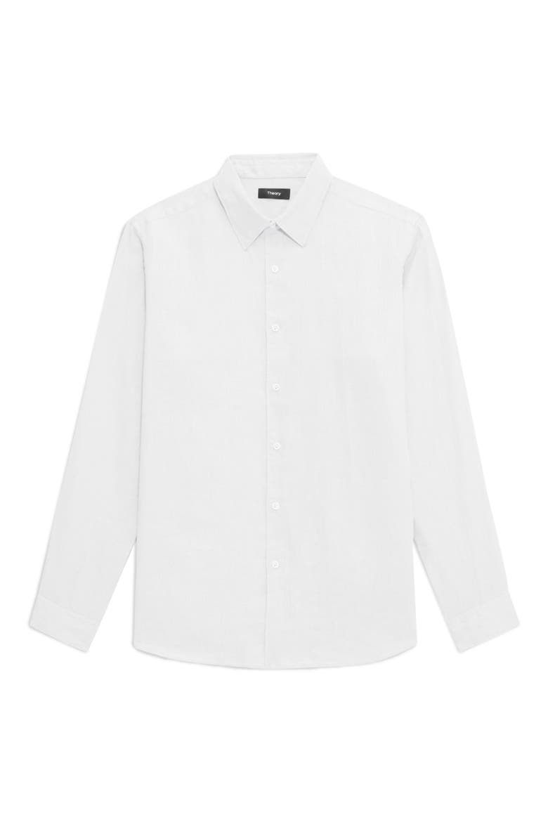 Irving Solid Linen Button-Up Shirt, Alternate, color, WHITE