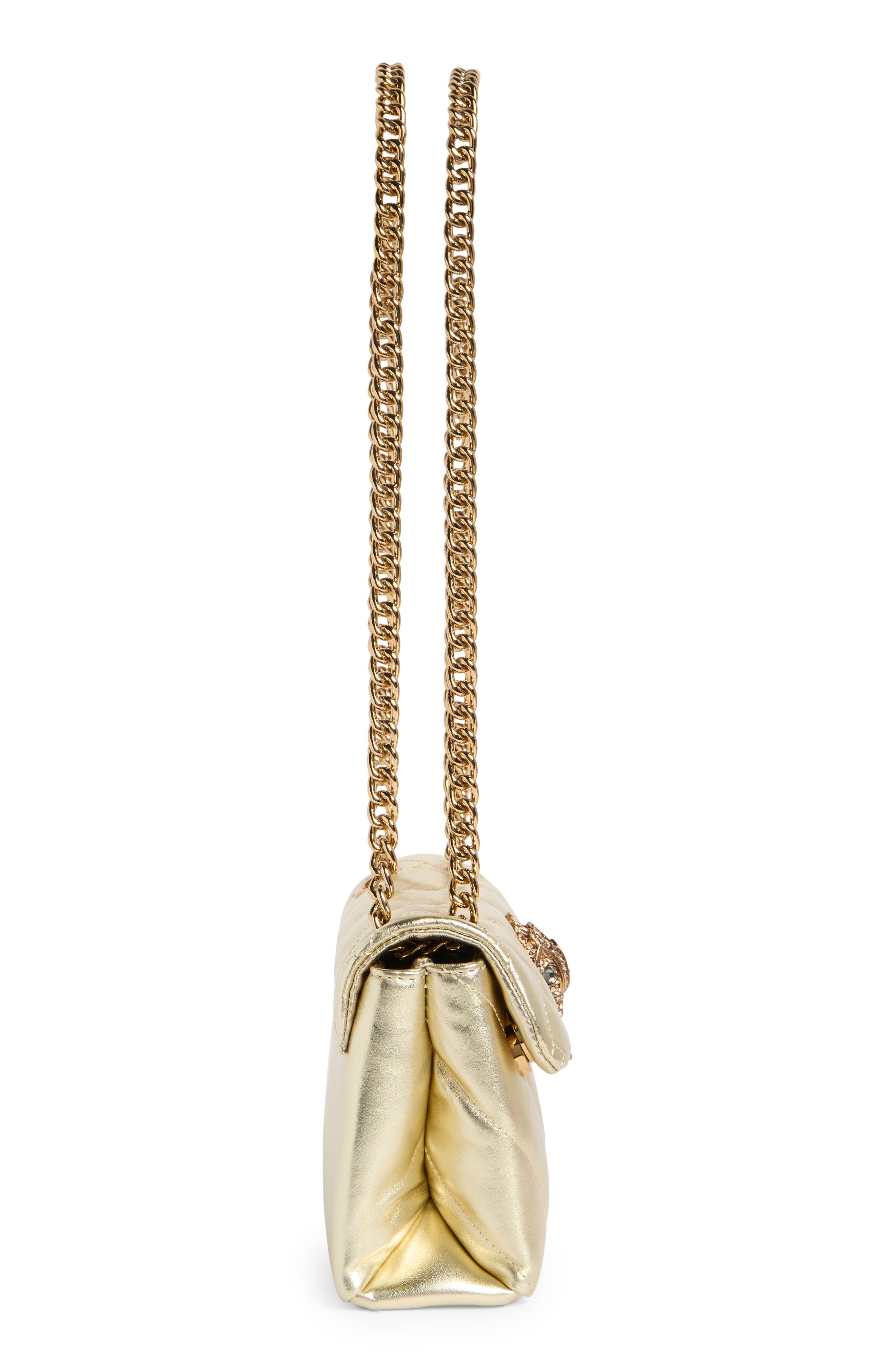 Mini Kensington Leather Crossbody Bag, Alternate, color, GOLD LEATHER