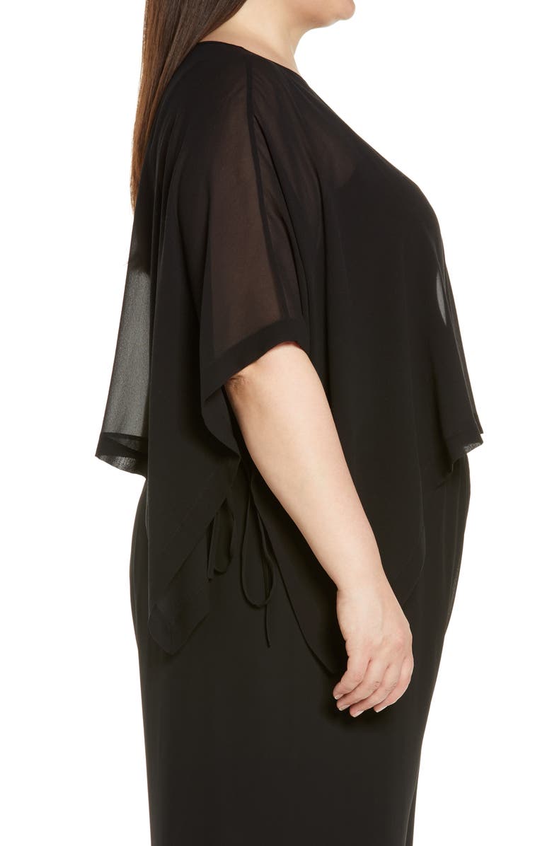 Eileen Fisher Bateau Neck Silk Crop Poncho, Alternate, color, 
