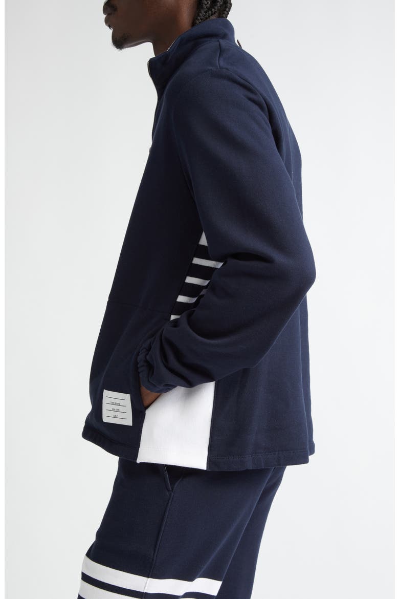 4-Bar Stripe Funnel Neck Half Zip Sweatshirt, Alternate, color, 415 NAVY