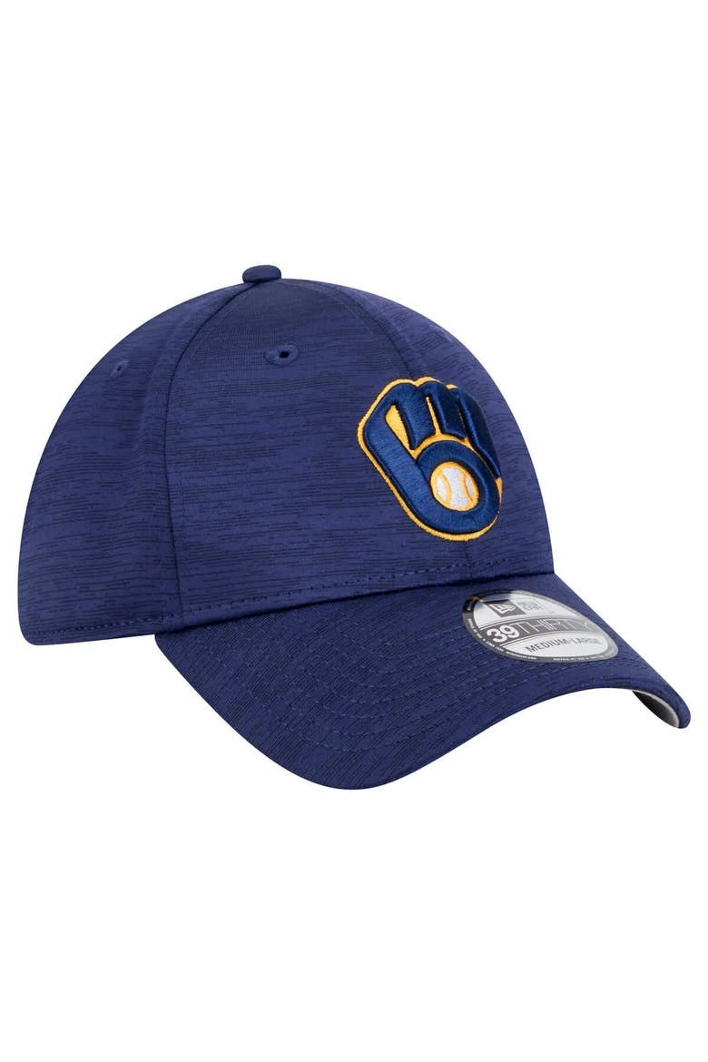 Men's New Era Navy Milwaukee Brewers Tech 39THIRTY Flex Hat, Alternate, color, Navy