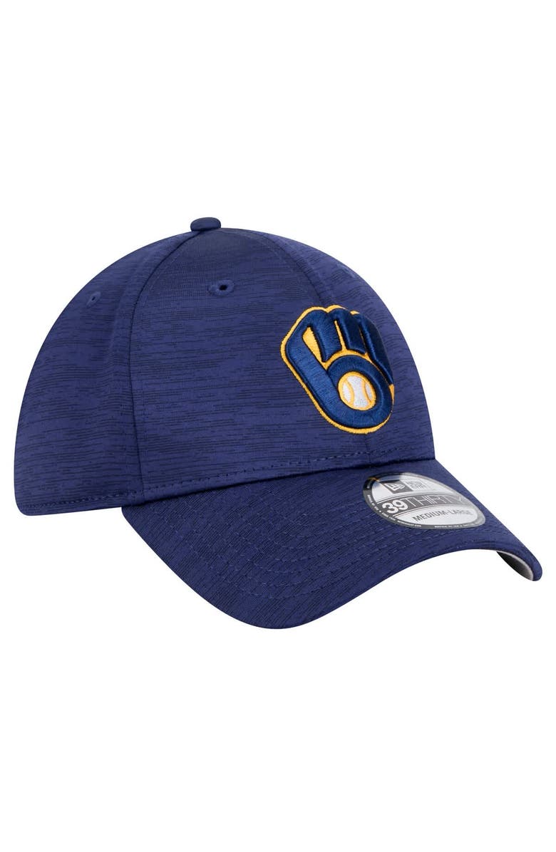 New Era Men's New Era Navy Milwaukee Brewers Tech 39THIRTY Flex Hat, Alternate, color,