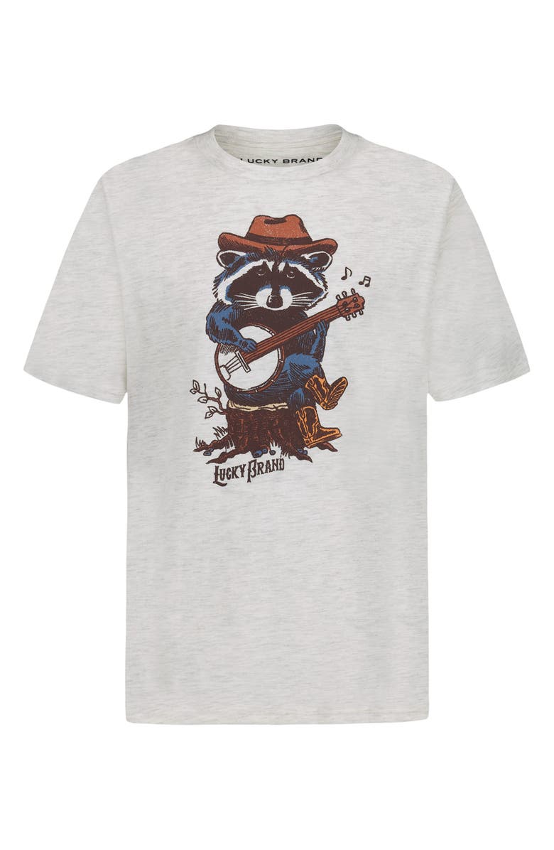 Lucky Brand Kids' Banjo Raccoon Graphic T-Shirt, Main, color, Oatmeal Heather