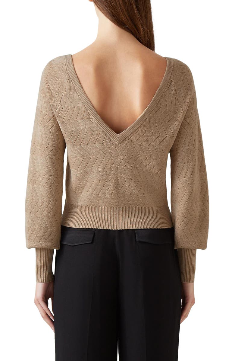 LK Bennett Goldie Metallic Sweater, Alternate, color, 