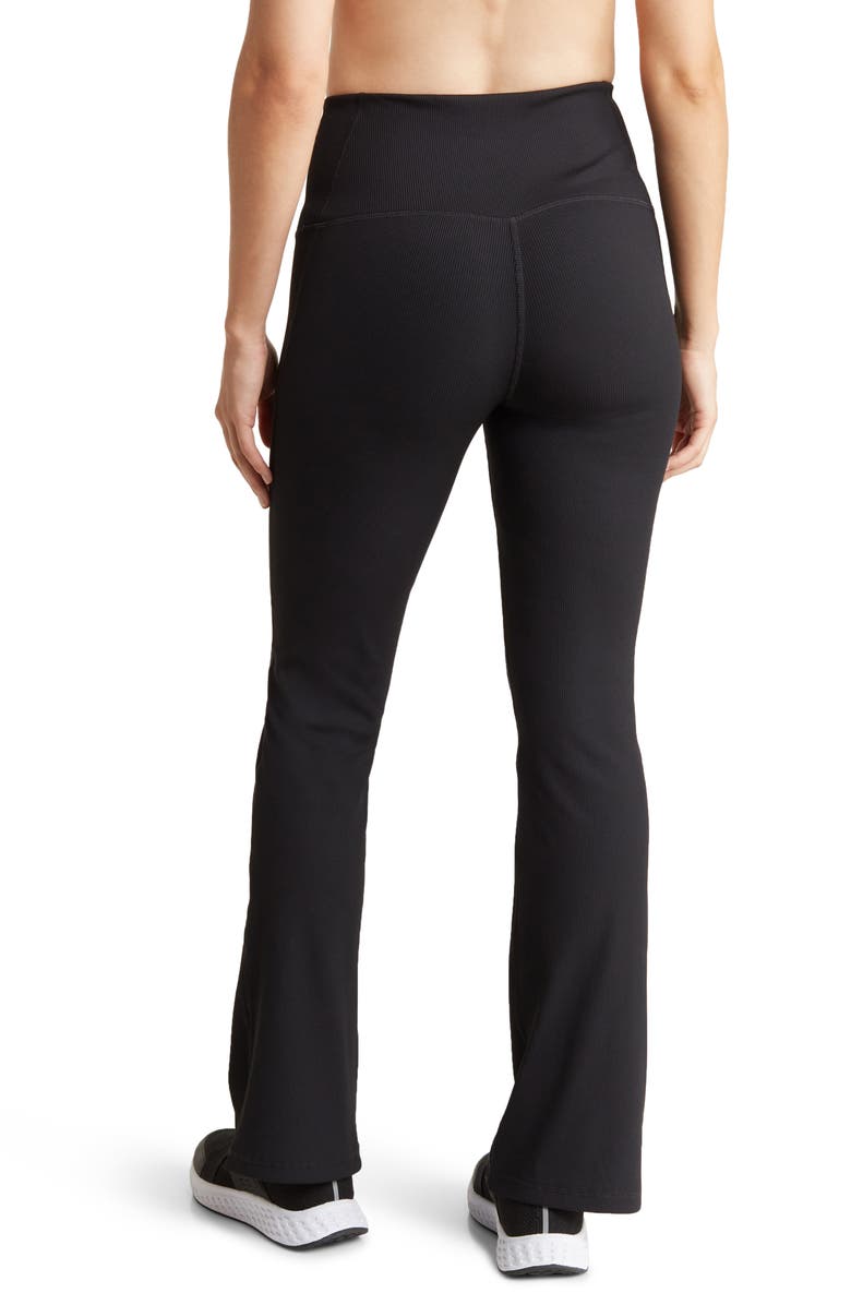 Z by Zella Daily High Waist Ribbed Flare Leggings, Alternate, color,