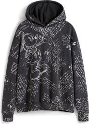 Desigual Mickey Mouse Print Cotton Hoodie