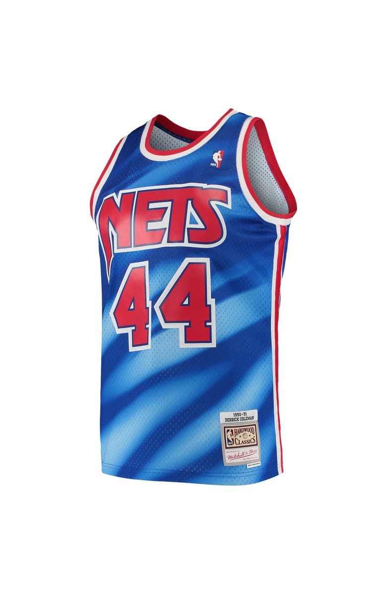 Mitchell & Ness Men's Mitchell & Ness Derrick Coleman Blue New Jersey Nets 2001/02 Hardwood Classics Swingman Jersey, Alternate, color, 
