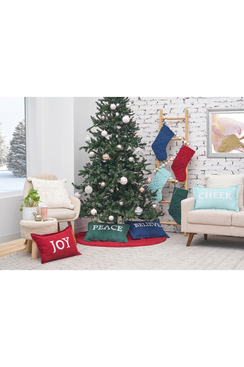 Elliot Ruby Quilted 100% Cotton Christmas Tree Skirt 54", Alternate, color, Red
