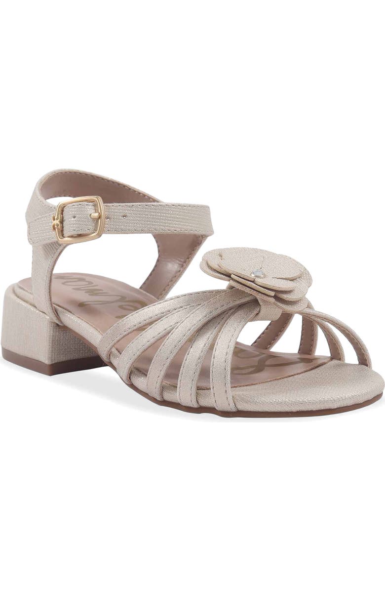 Sam Edelman Kids' Calla Floral Ankle Strap Sandal, Main, color, Gold