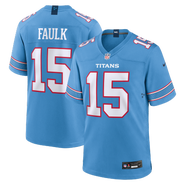 Nike Men's Nike Light Blue Tennessee Titans Keldric Faulk Team Game Jersey