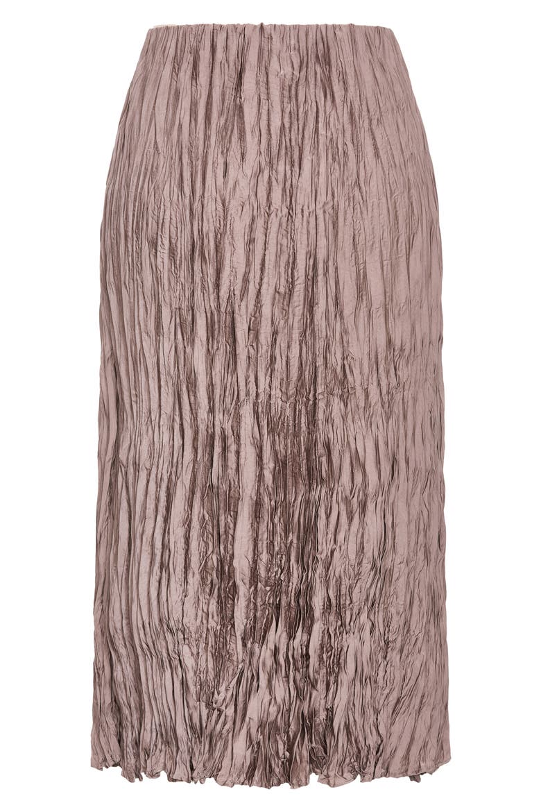 Imogen Pleated Crinkle Midi Skirt, Alternate, color, MINK
