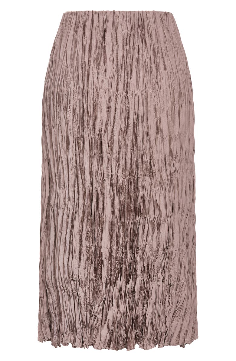 City Chic Imogen Pleated Crinkle Midi Skirt, Alternate, color, Mink