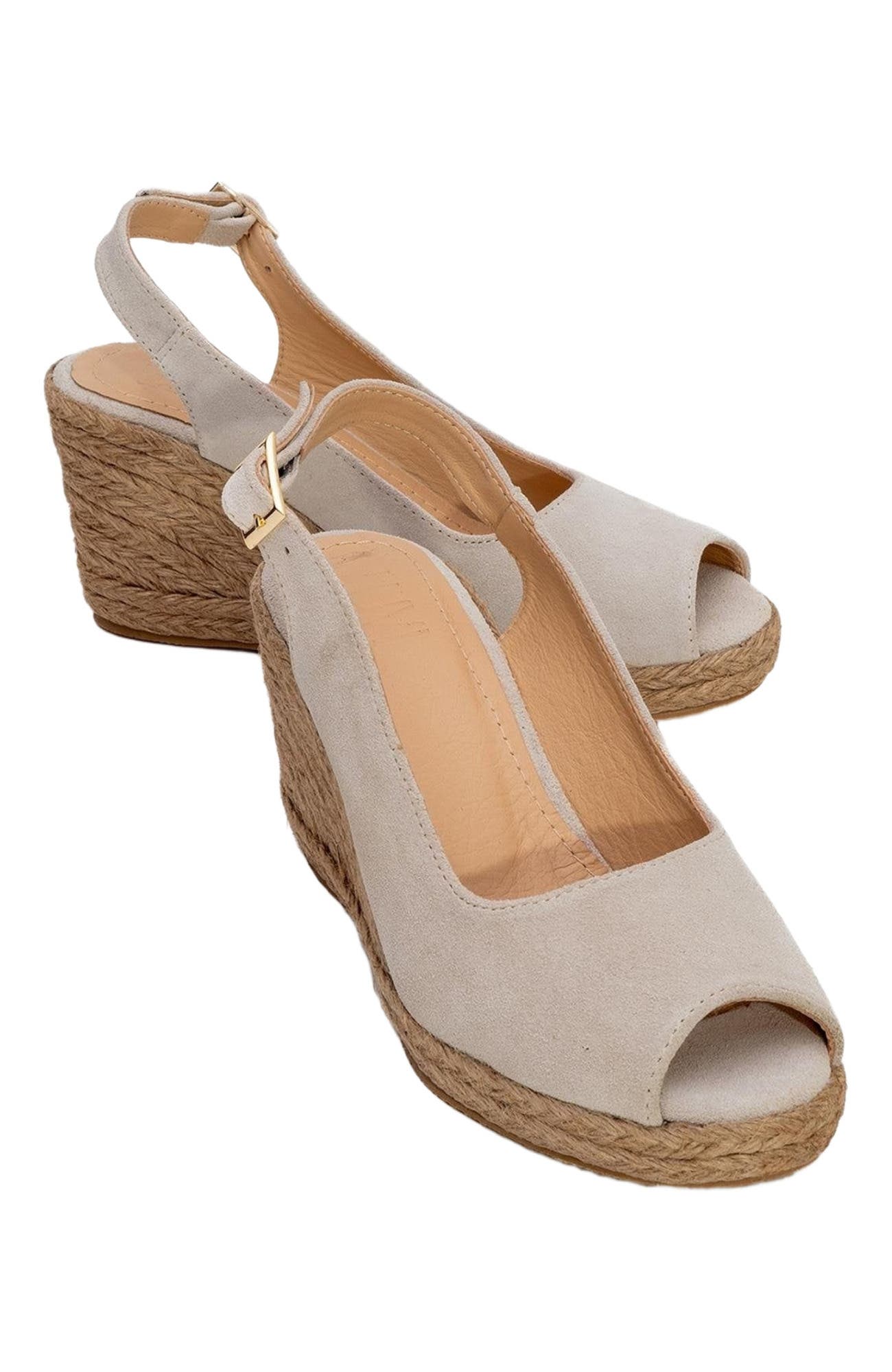 Forever & Always Shoes Ryan Leather Espadrilles, Alternate, color, Beige Suede Leather