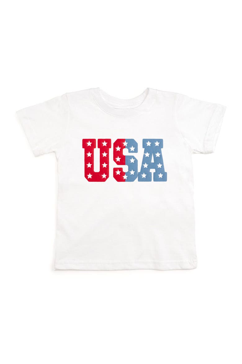 USA Puff Ink Short Sleeve T-Shirt, Main, color, White
