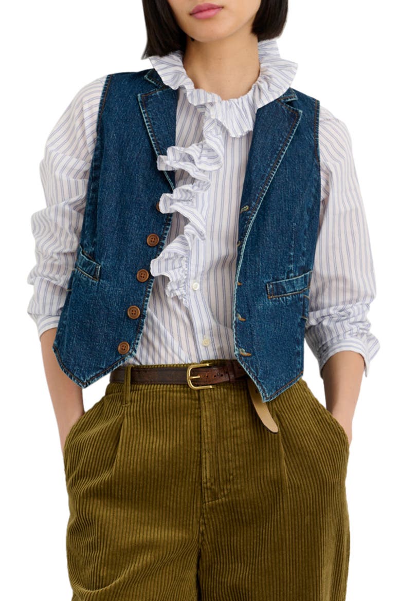 Arya Denim Vest, Main, color, RINSE WASH