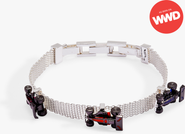 Alex and Ani Hot Wheels Moveable Racecar Mesh Bracelet