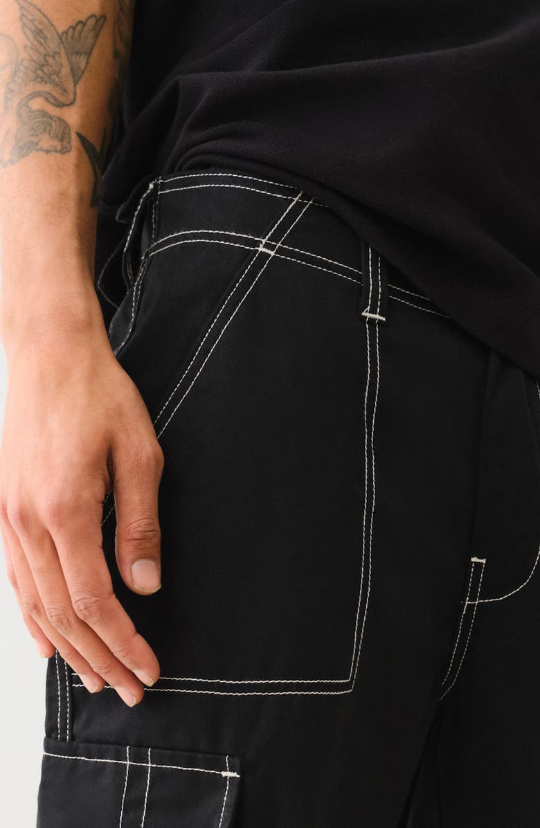 True Religion Bobby Baggy Cargo Pants, Alternate, color, Jet Black