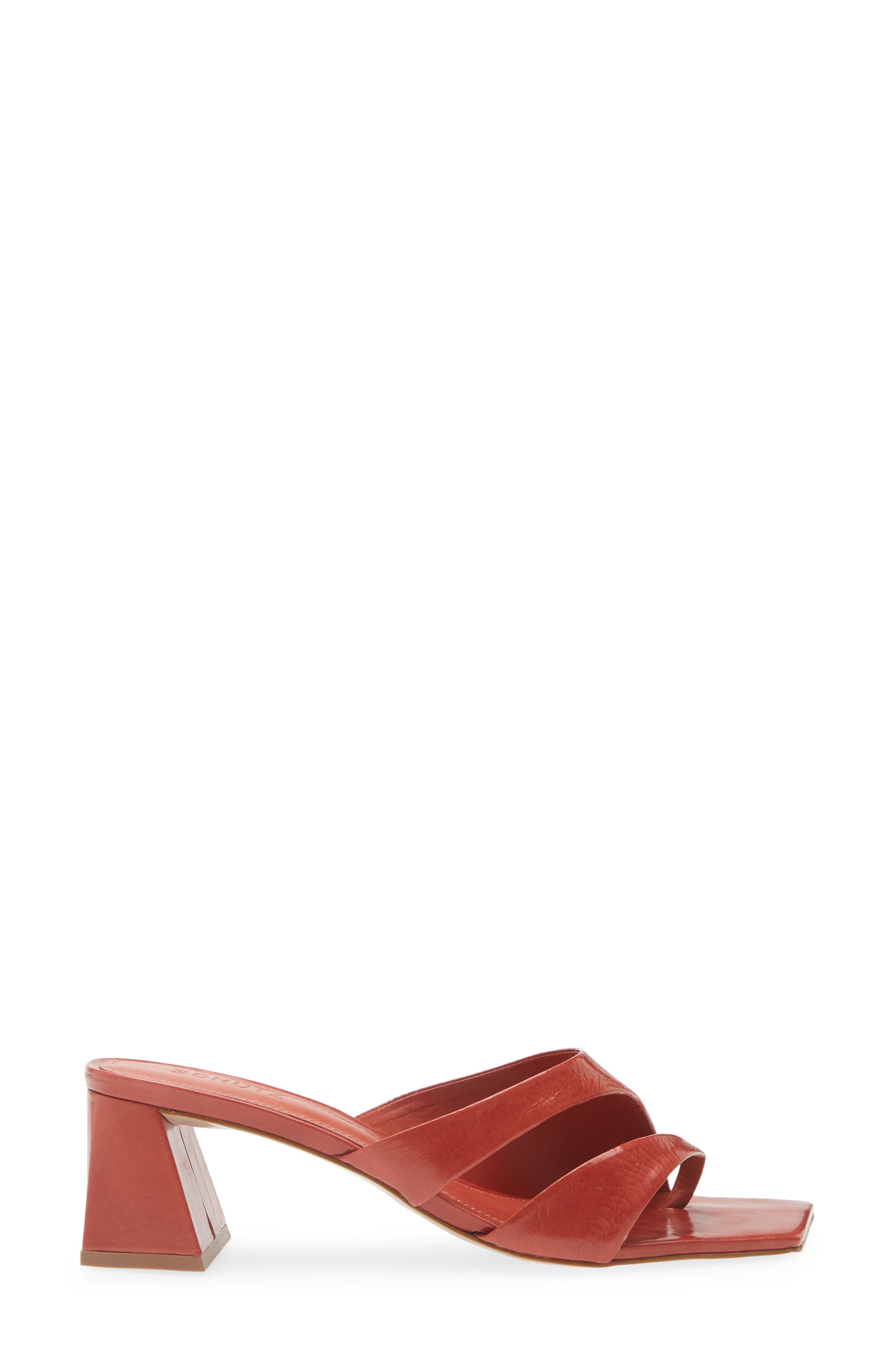 Schutz Madeline Block Heel Sandal, Alternate, color, Caiena Red