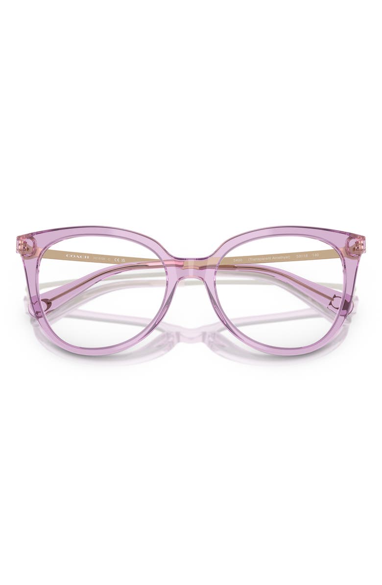 COACH 53mm Cat Eye Optical Glasses, Alternate, color, Amethyst / Demo Lens