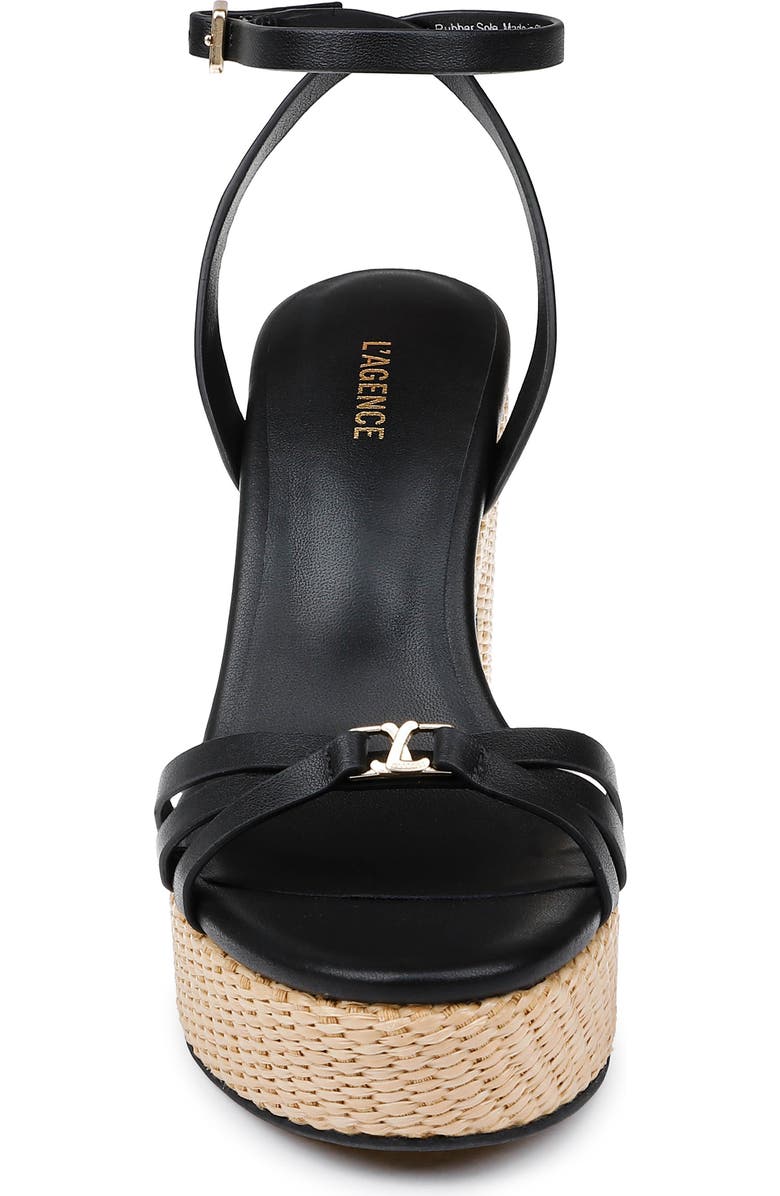 L'AGENCE Genevra Ankle Strap Platform Sandal, Alternate, color, Black Leather