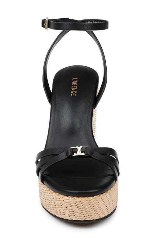 Shop L Agence L'agence Genevra Ankle Strap Platform Sandal In Black Leather