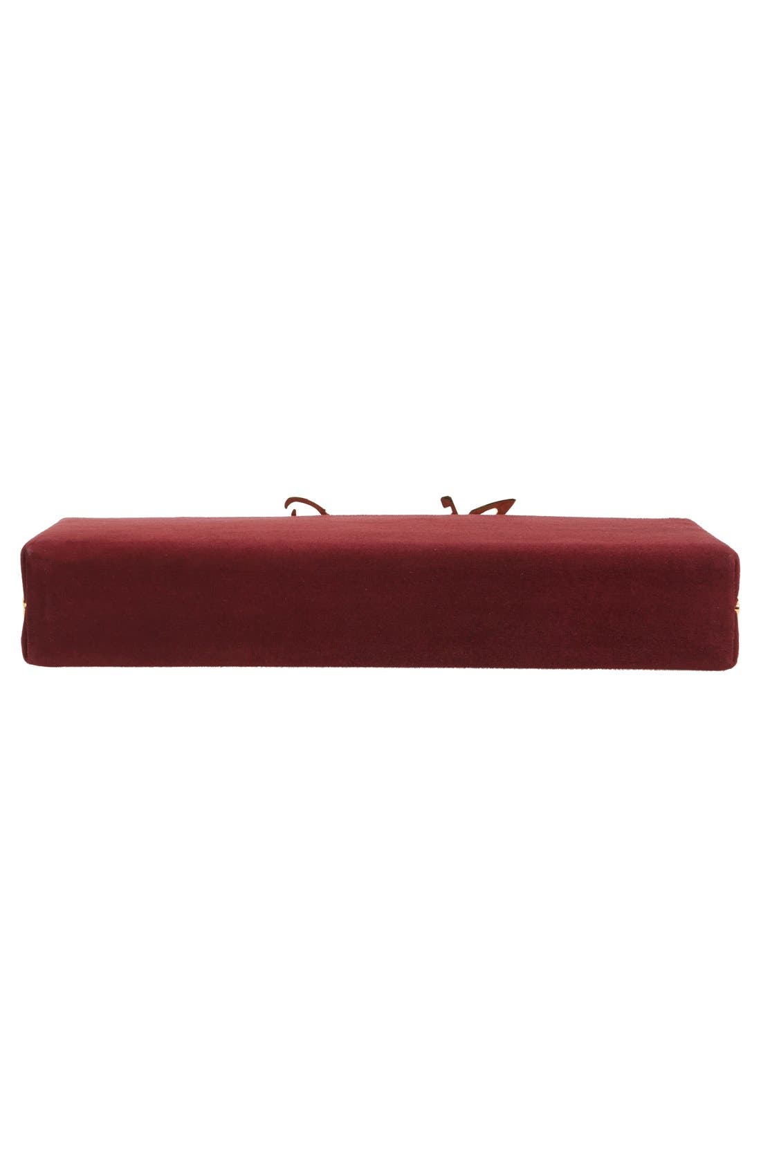 'Celeste' Logo Clasp Suede Clutch, Alternate, color, BORDEAUX