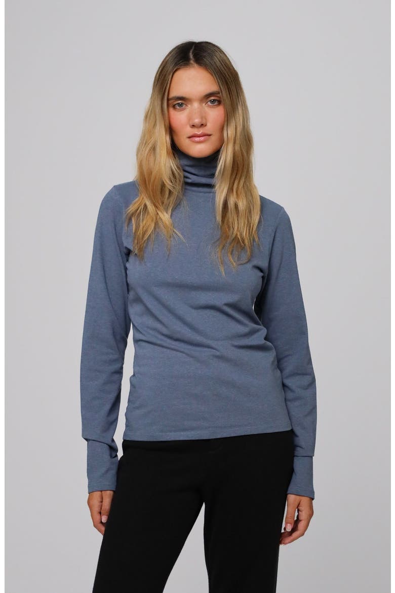 Hemp Essentials Mockneck, Alternate, color, Blue