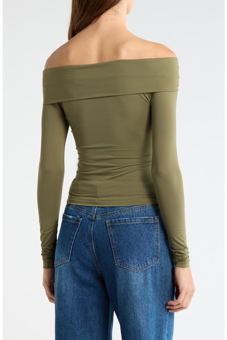 Lannie Hardware Off the Shoulder Top, Alternate, color, GREEN