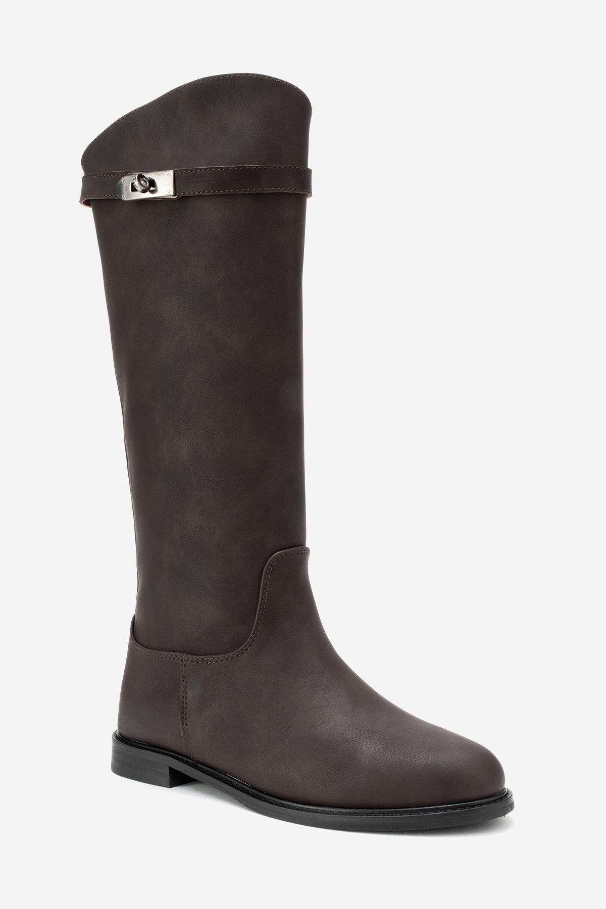 Yoko Knee High Boot, Alternate, color, Brown Nubuck Faux Leather