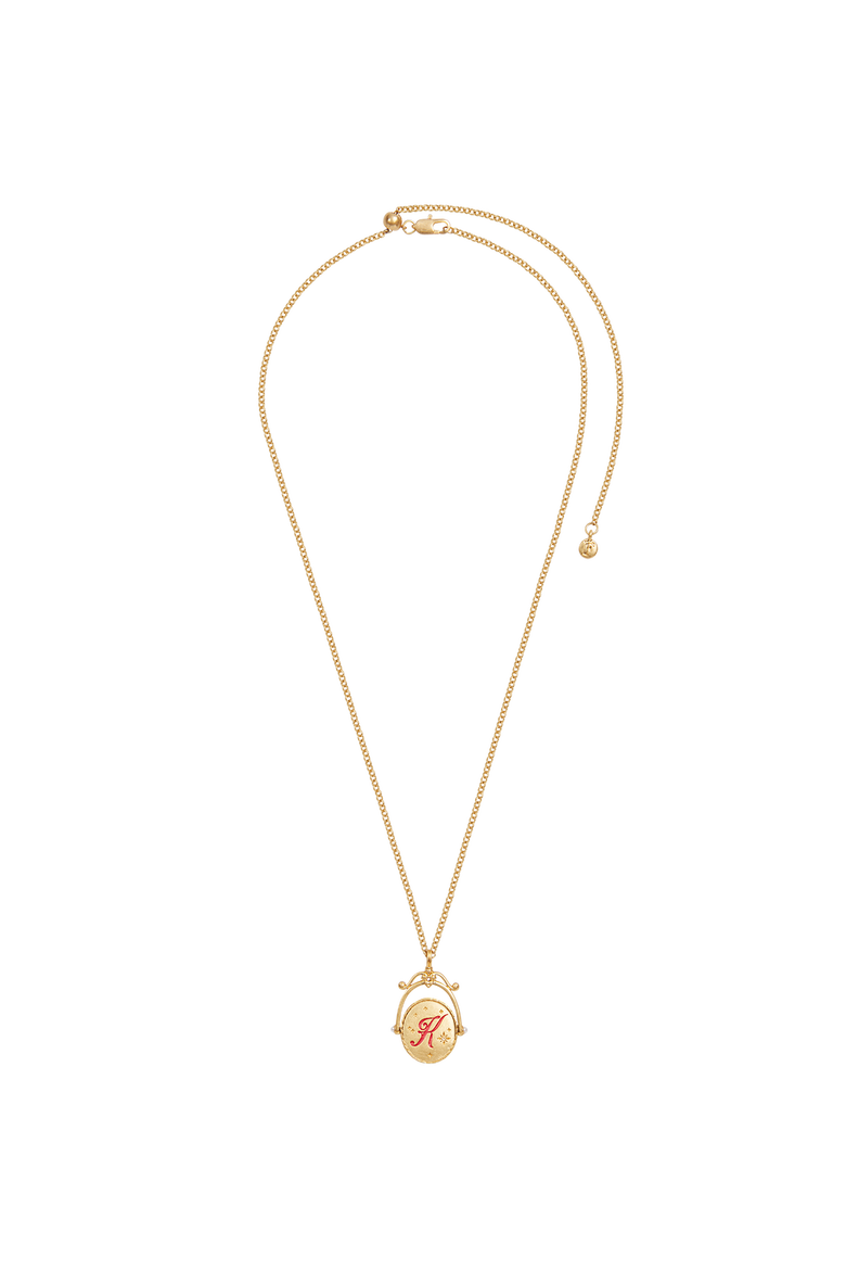 K Initial Kalmia Gold Spinner Chain Necklace, Alternate, color, Gold