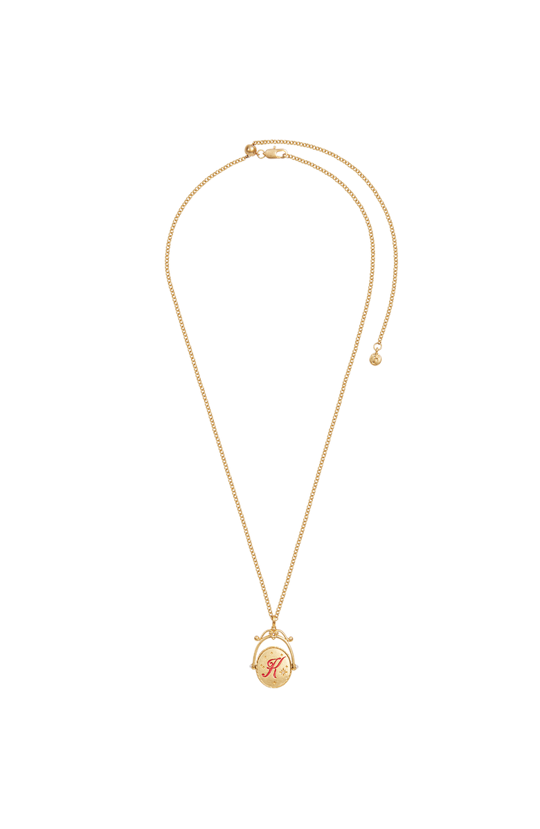 Fable England K Initial Kalmia Gold Spinner Chain Necklace, Alternate, color, Gold