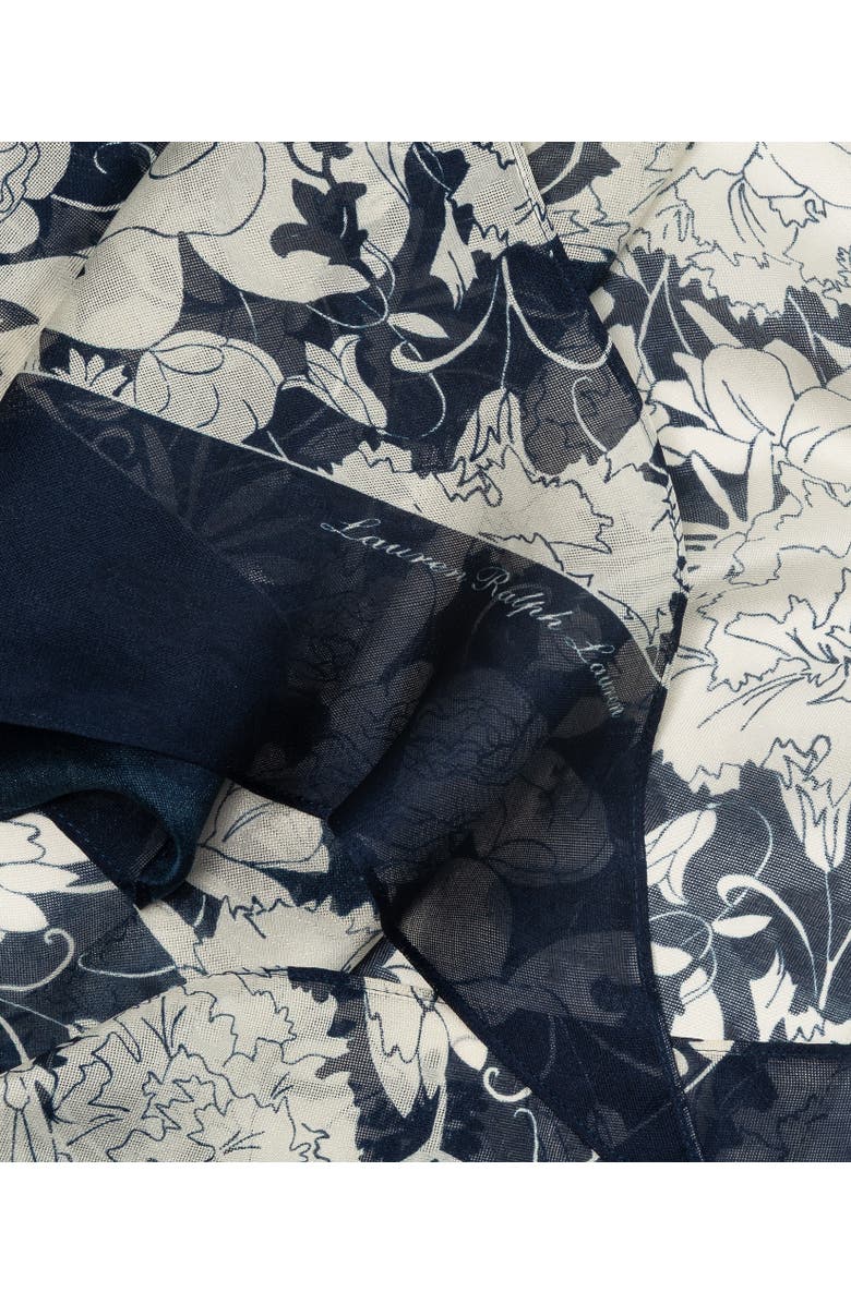 Lauren Ralph Lauren Floral Oblong With Bias Ends, Alternate, color, Navy