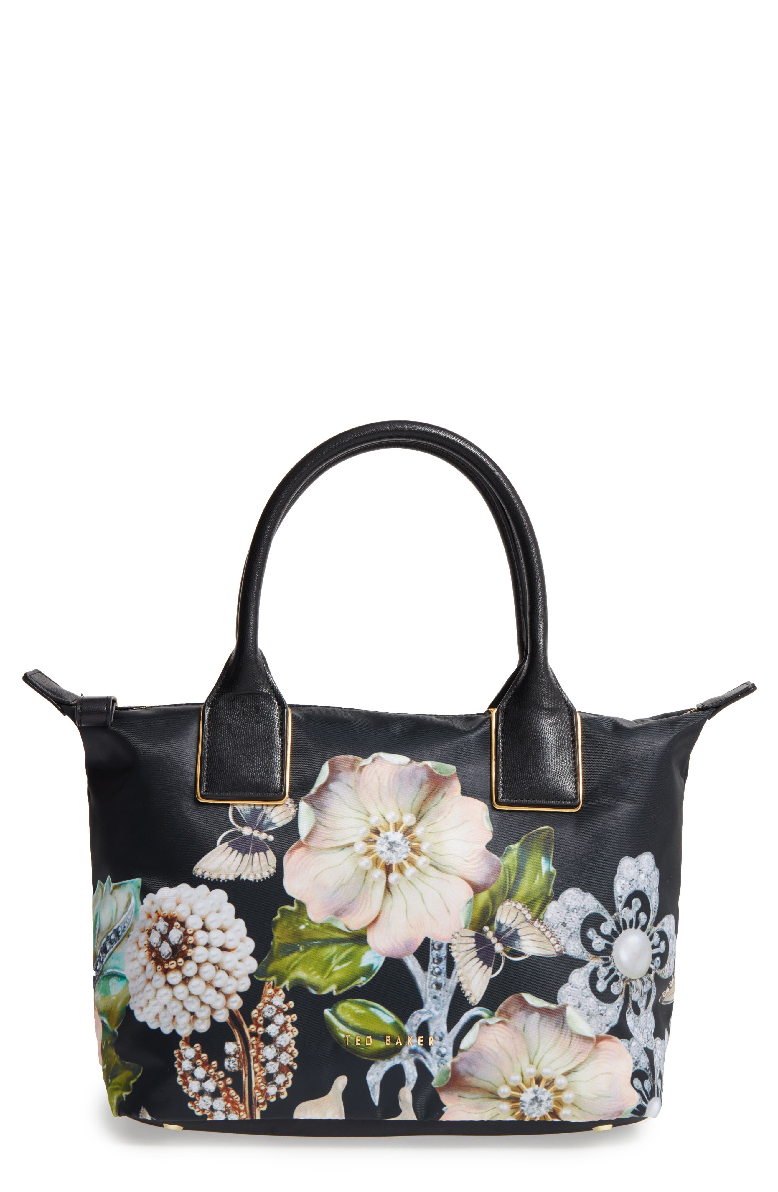 Ted Baker London Small Gem Gardens Nylon Tote, Main, color, 