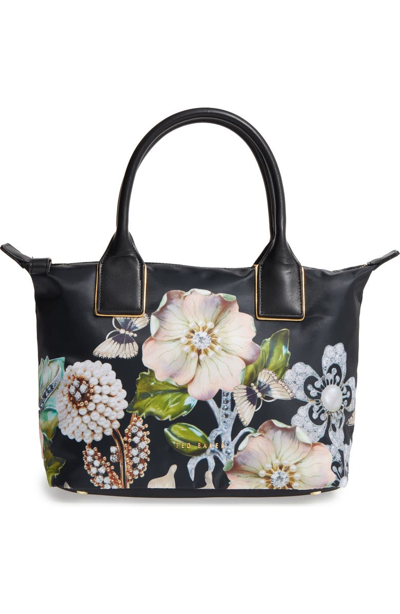 Ted Baker London Small Gem Gardens Nylon Tote, Main, color,