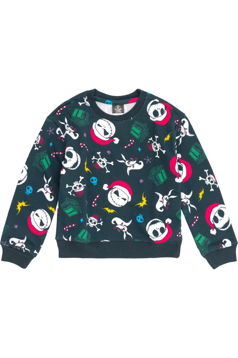 Nightmare Before Christmas Holiday 2-Piece Fleece Sweatshirt and Pants Set, Alternate, color, Jack Zero Dark Grey