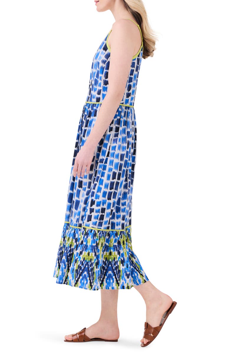 NIC+ZOE Brushstroke Blues Cotton Sundress, Alternate, color, Blue Multi