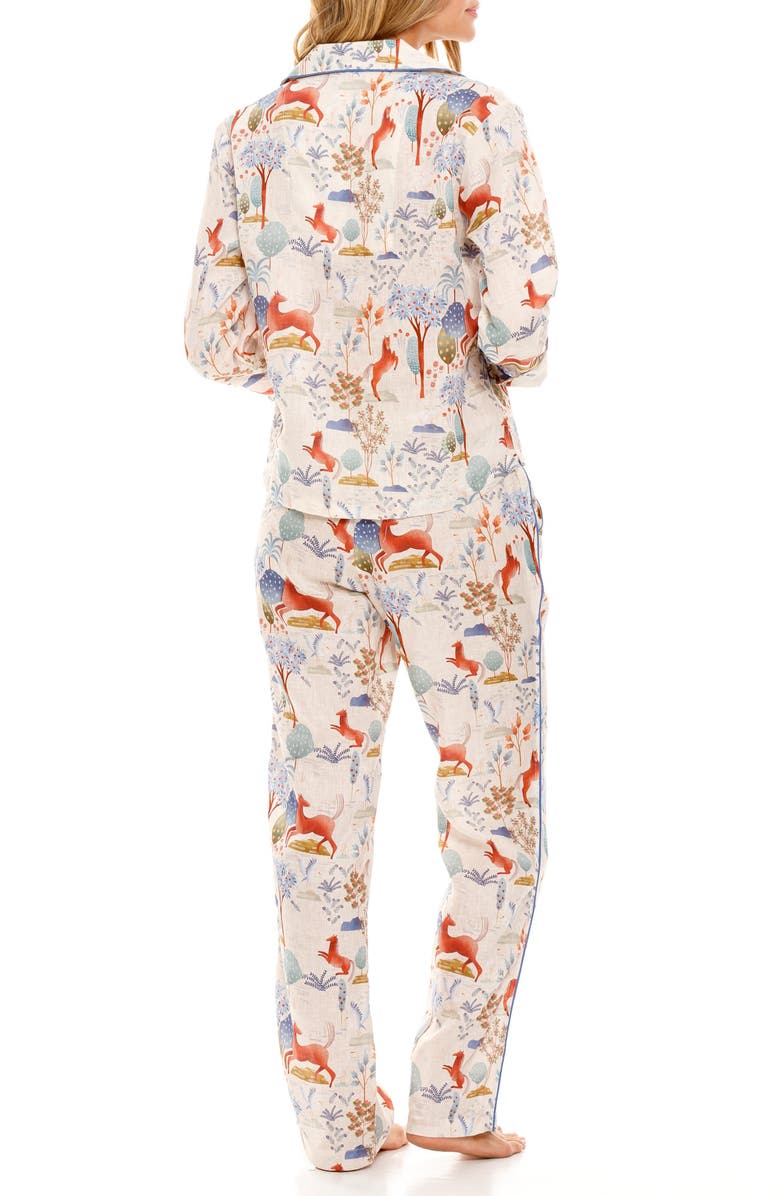 The Lazy Poet Emma Blue Equus Linen Pajamas, Alternate, color, 
