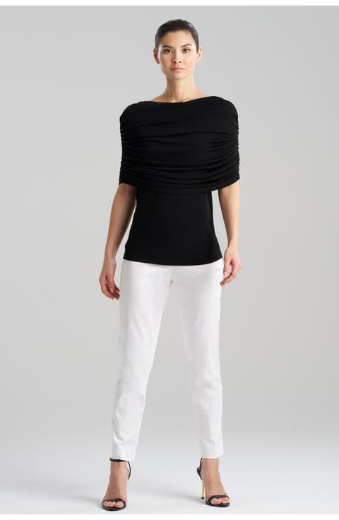 Matte Jersey Rouched Shoulder Top