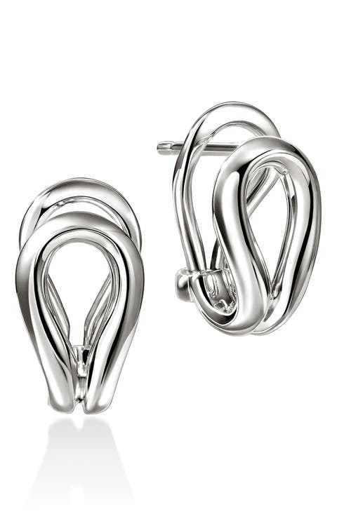 Surf Sterling Silver Hoop Earrings