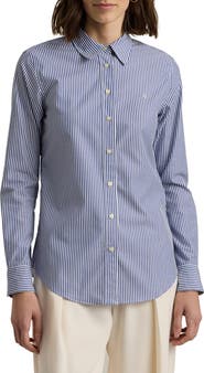 Lauren Ralph Lauren Stripe Easy Care Cotton Shirt