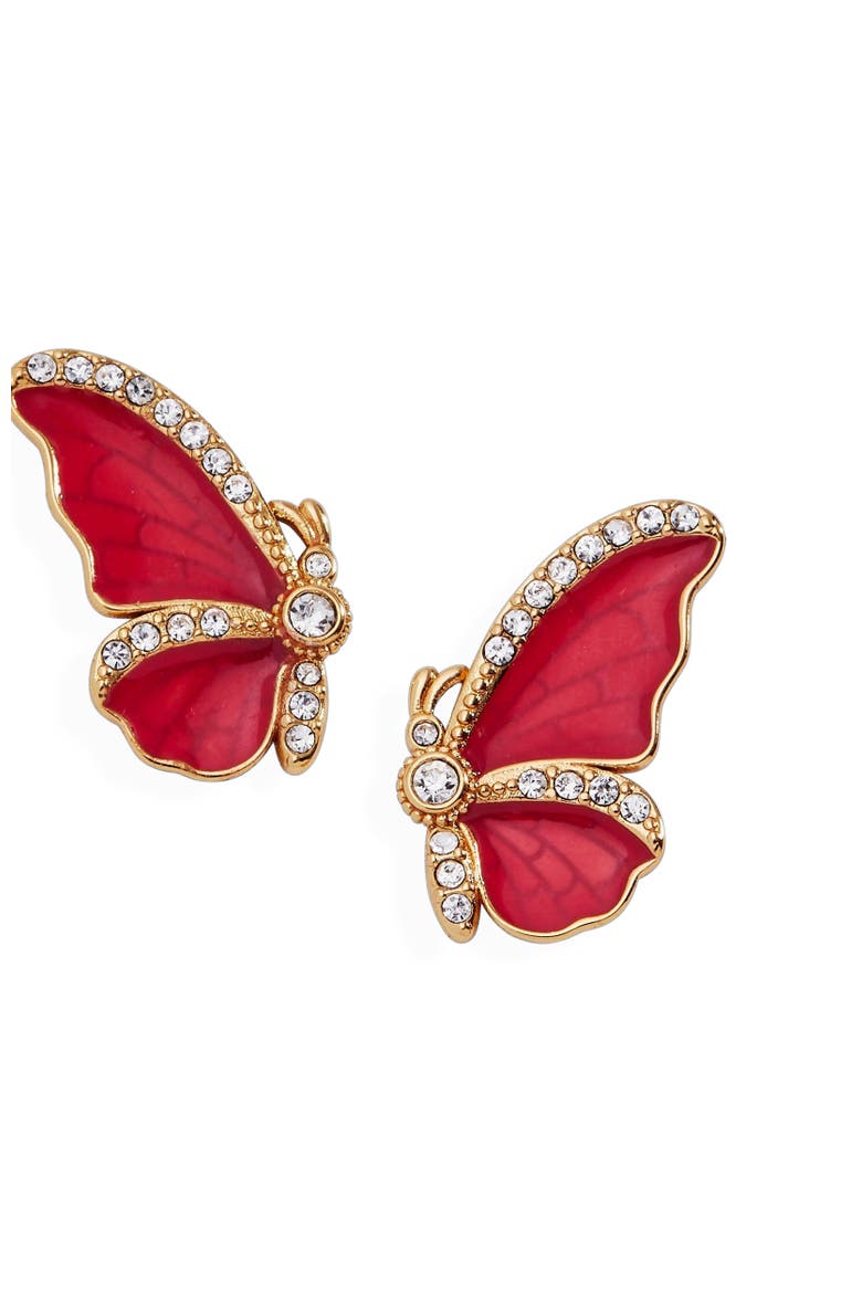 New York Botanical Garden® 2-in-1 Butterfly Statement Earrings, Alternate, color, Pink