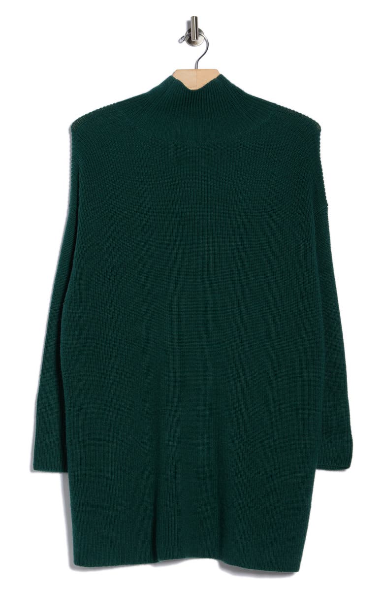 Eileen Fisher Turtleneck Organic Cotton Tunic Sweater, Alternate, color, Pine