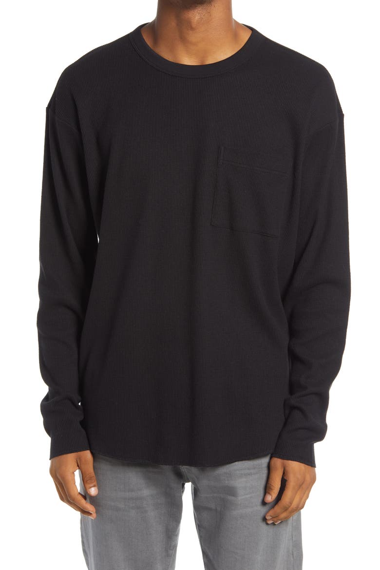 Thermal Crewneck Top, Main, color, BLACK