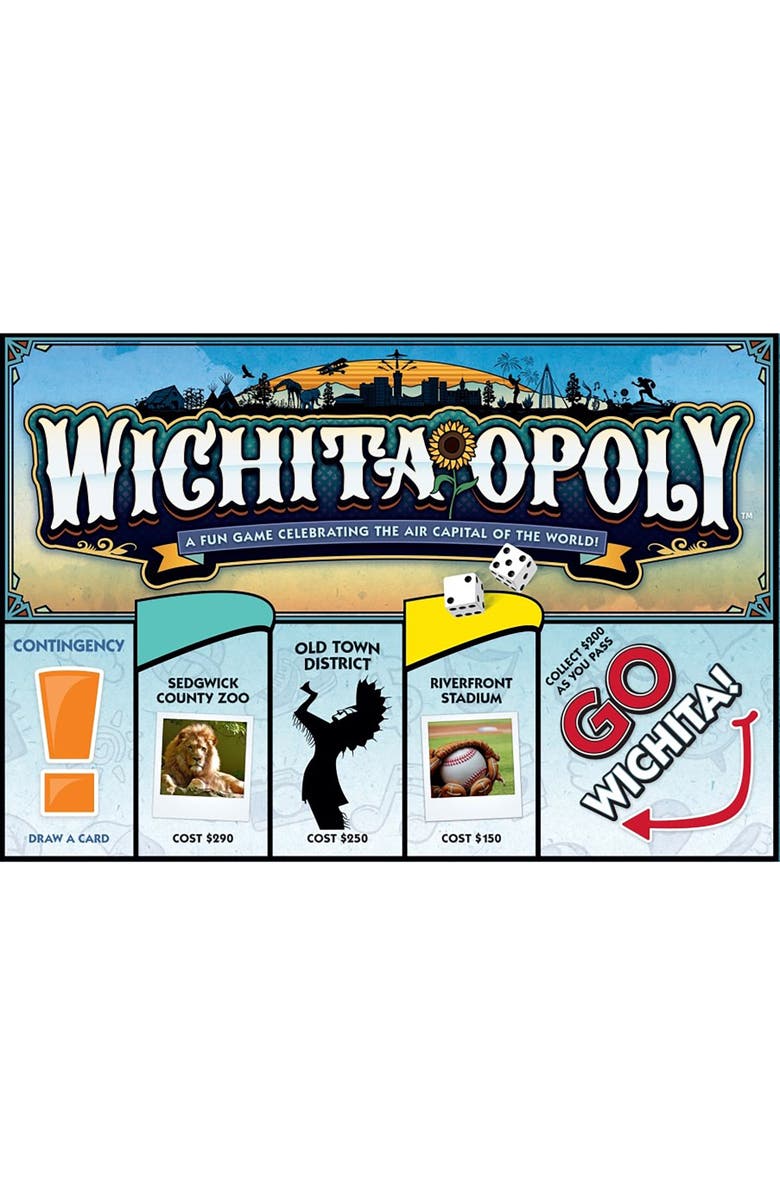Late for the Sky Wichitaopoly Monopoly Board Game, Main, color, 